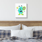 Alien in Tennis met Tennis racket Canvas Afdruk (Insitu (Slaapkamer))