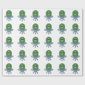 Alien in zijn kleine ruimteschip cadeaupapier (Vlak)