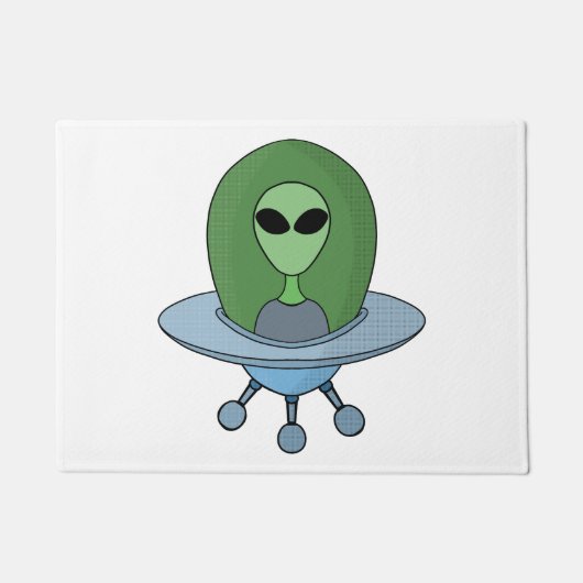 Alien in zijn kleine ruimteschip deurmat (Voorkant)