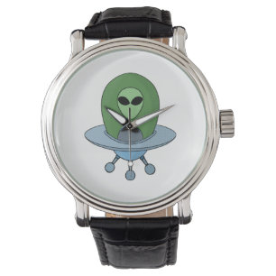 Alien in zijn kleine ruimteschip horloge