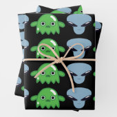 Alien intergalactisch Gift Wrapping Paper (In situ)
