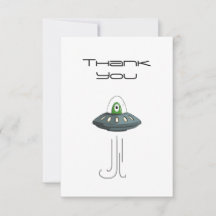 Alien Invader Carte de remerciements plat