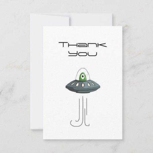 Alien Invader Flat Dank u kaart (Voorkant)