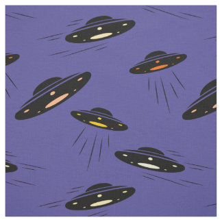 Alien Invasie UFO Gedrukt Stof