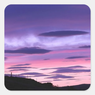 Alien Invasie Zonsondergang Sciencefiction UFO Bui Vierkante Sticker