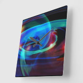 Alien Invasion Horloge murale Abstraite (Angle)