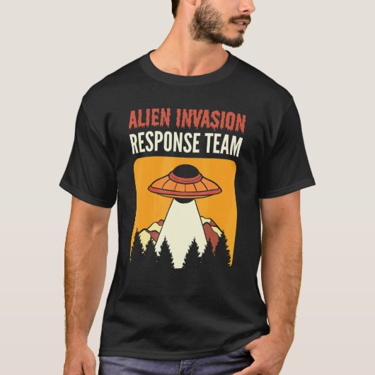Alien Invasion Response Team Aliens UFO T-shirt (Voorkant)