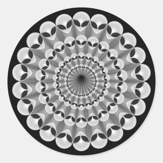 Alien Invasion Ronde Sticker (Voorkant)