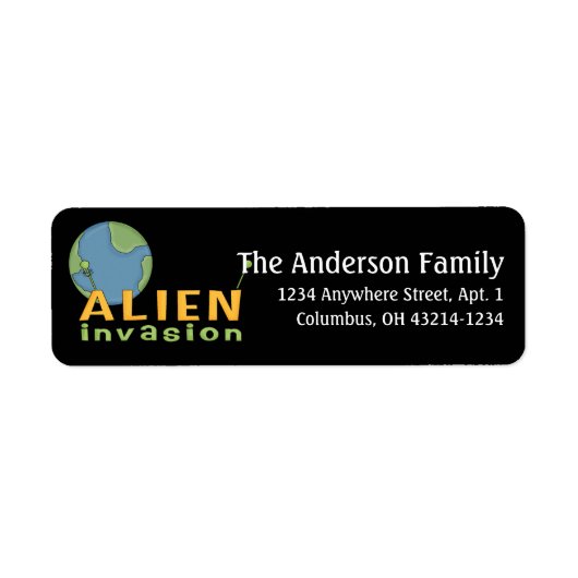 Alien Invasion Space Theme Return Address Label (Voorkant)