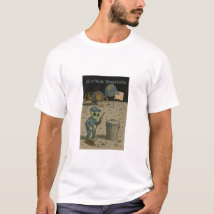 Alien Janitor ruimt puinhoop maantoeristen op T-shirt
