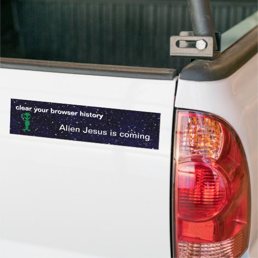 Alien Jésus vient autocollant pare-chocs (Sur camion)