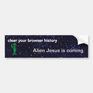 Alien Jésus vient autocollant pare-chocs
