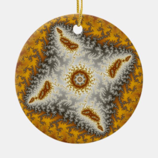 Alien-kerstfractal Keramisch Ornament (Voorkant)