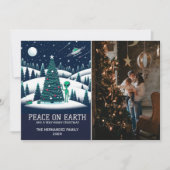 Alien Kerstmis Feestdagenkaart (Voorkant)