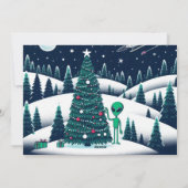 Alien Kerstmis Feestdagenkaart (Achterkant)