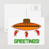 Alien Kerstmis Feestdagenkaart (Voorkant / Achterkant)