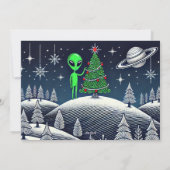 Alien Kerstmis Feestdagenkaart (Achterkant)
