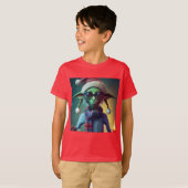 Alien Kerstmis Hippie Elf Gift. T-shirt (Voorkant volledig)