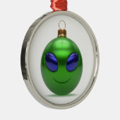 Alien Kerstmis Metalen Ornament (Rechts)