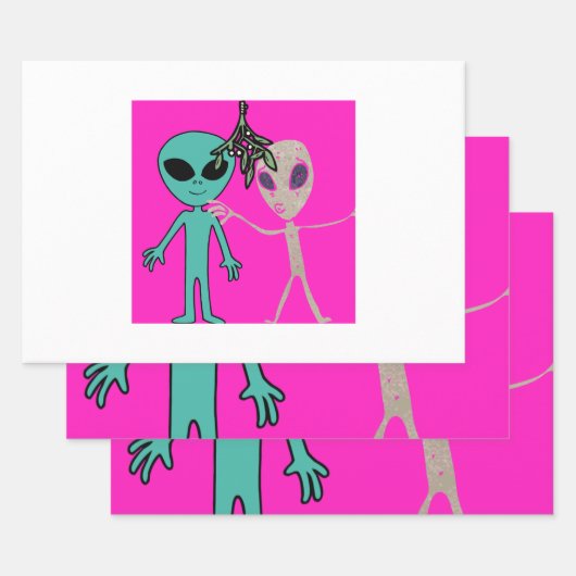 Alien-kerstpapier Inpakpapier Vel (Set)