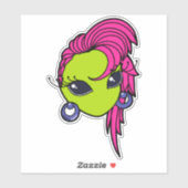 Alien Kiss-Cut Sticker 80 jaar (Vel)