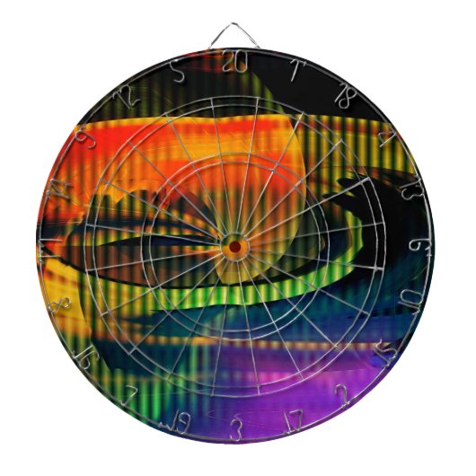 Alien Landscape Rainbow Abstract Dartbord (Voorkant)