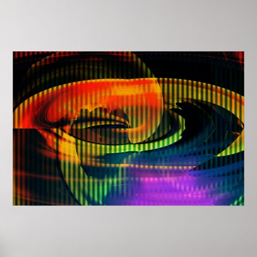 Alien Landscape Rainbow Abstract Poster (Voorkant)