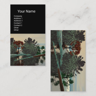 ALIEN LANDSCAPE,TREES LAGOON HYPERION Sci Fi Black Visitekaartje