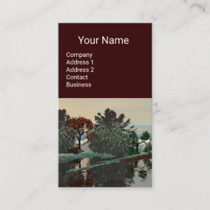 ALIEN LANDSCAPE,TREES LAGOON HYPERION Sci Fi Brown Visitekaartje