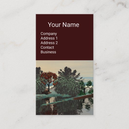 ALIEN LANDSCAPE,TREES LAGOON HYPERION Sci Fi Brown Visitekaartje (Voorkant)