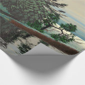 ALIEN LANDSCAPE,TREES,LAGOON HYPERION Sci Fi Cadeaupapier (Hoek)