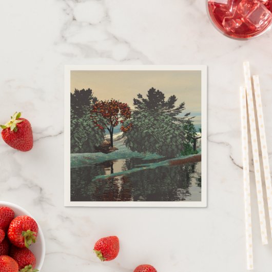 ALIEN LANDSCAPE,TREES,LAGOON HYPERION Sci Fi Servetten (Insitu)