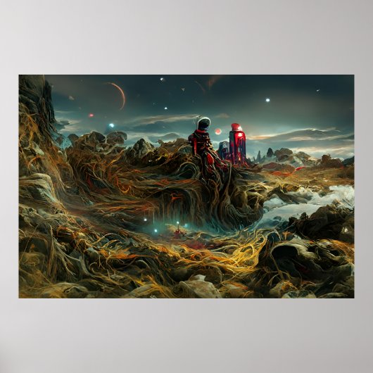 Alien Landschap in de buitenruimte | ABSTRACT Poster (Voorkant)