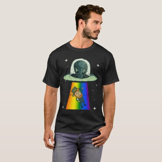 Alien Leprechaun St. Patricks Day Irish Rainbow T-shirt (Voorkant volledig)