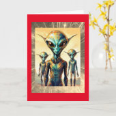 Alien Life at 30, 5" x 7" Carte d'anniversaire pli (Fleur jaune)