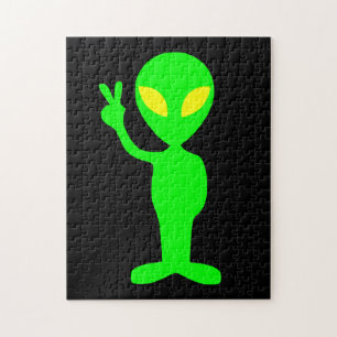ALIEN LITTLE GREEN MAN JIGSAW PUZZLE LEGPUZZEL