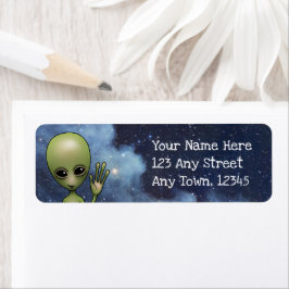 Alien Little Green Man Sci Fi sterrenstelsel Etiket