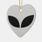 Alien Love Heart Ceramic Ornament (Links)