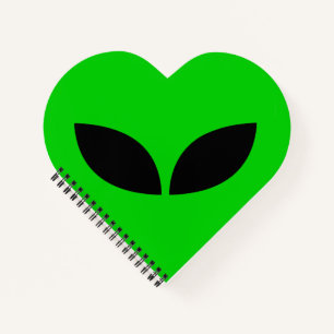 Alien Love Heart Papier Onderzetter Notitieboek