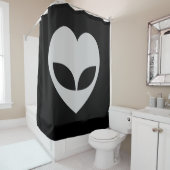 Alien Love Heart Shower Curtain Douchegordijn (In situ)