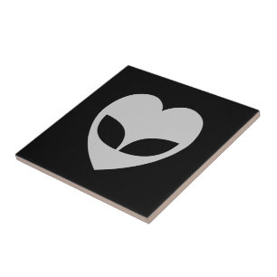 Alien Love Heart Tile Tegeltje