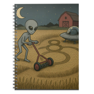 Alien maakt graancirkels leuk Science Fiction Art Notitieboek
