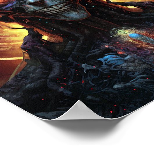 Alien Man Sci-Fi-kunst met glans Poster (Hoek)