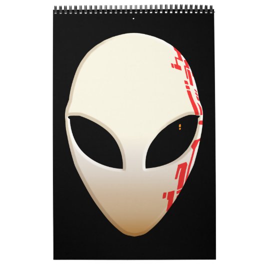 Alien masker met futuristische markeringen kalender (Hoes)