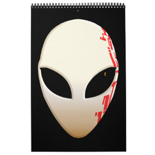 Alien masker met futuristische markeringen kalender