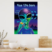 Alien m'emmène à votre fête - affiche personnalisé (Cuisine)