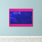 Alien Mermaid with Semi-Transparent Fish Canvas Afdruk (Insitu (Houten vloer))
