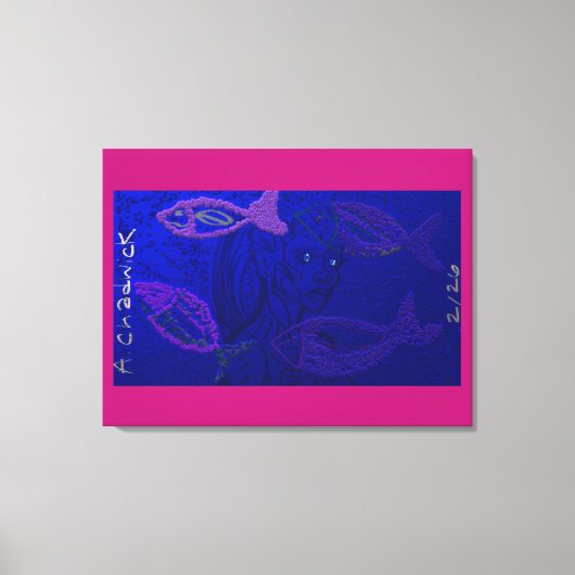 Alien Mermaid with Semi-Transparent Fish Canvas Afdruk (Voorkant)