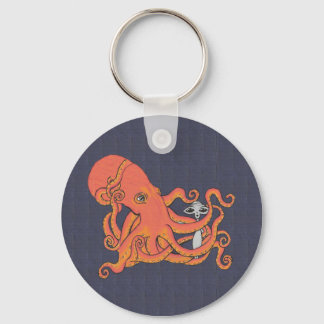 Alien met Octopus Friend Sleutelhanger