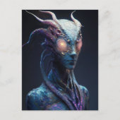 Alien met stralende ogen briefkaart (Voorkant)